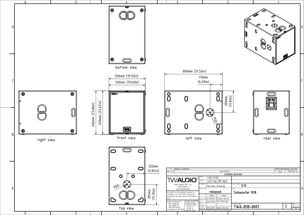 Technical drawing for B18