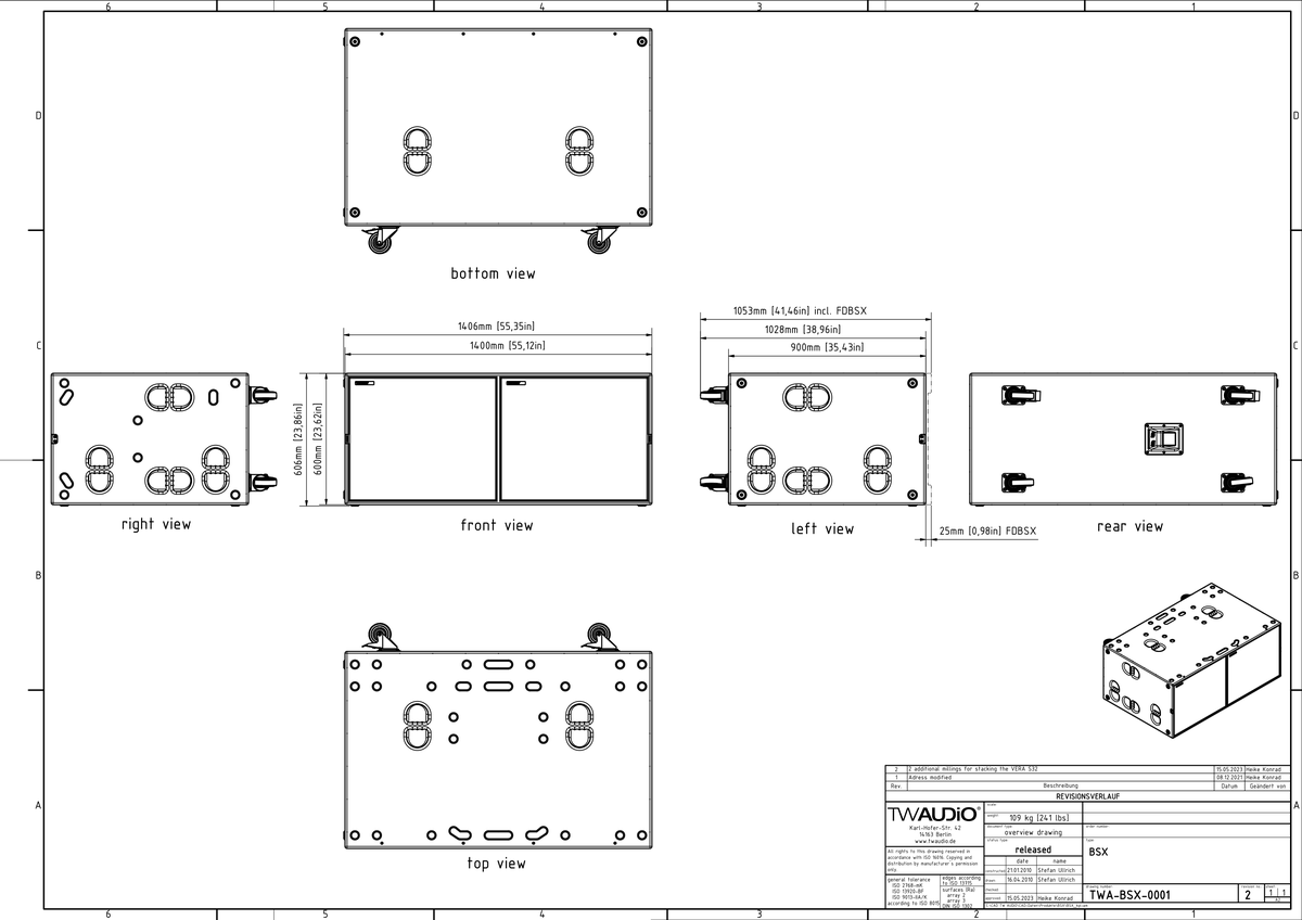 Technical drawing for BSX