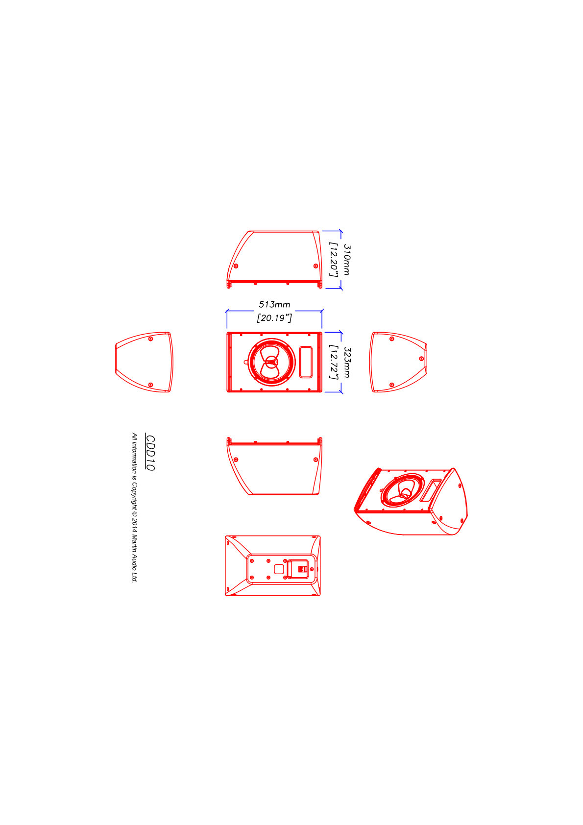 Technical drawing for CDD10W