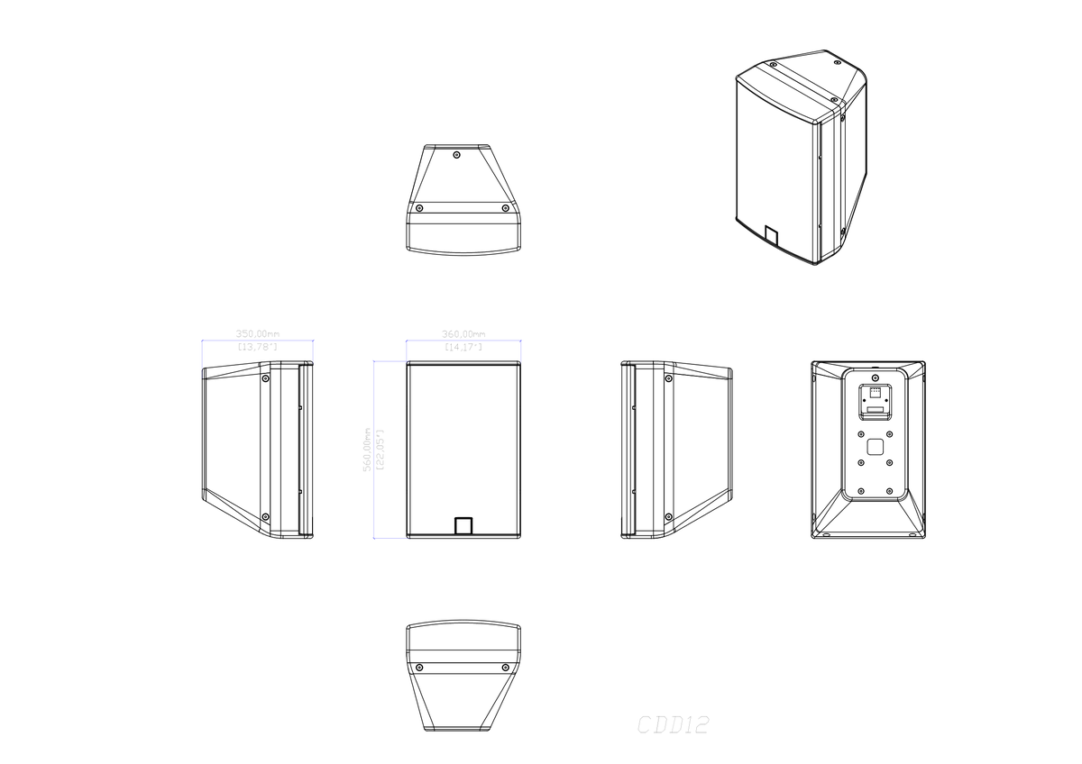 Technical drawing for CDD12W