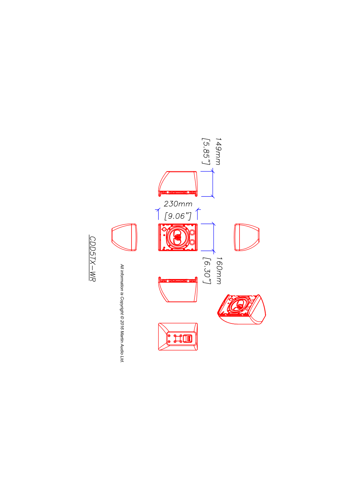 Technical drawing for CDD5WTX-WR