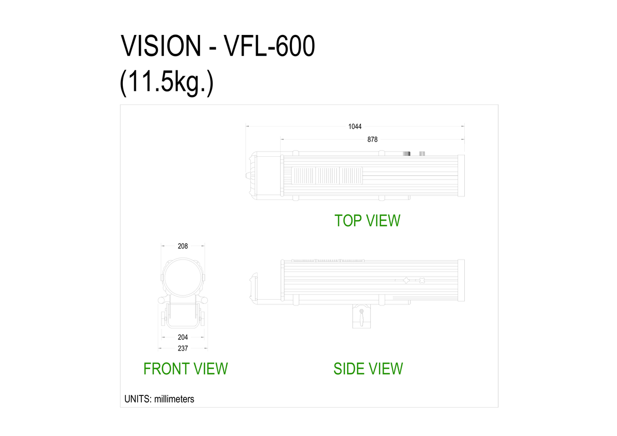 Technical drawing for VFL600
