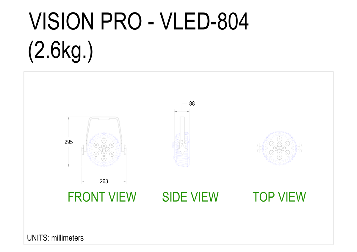 Technical drawing for VLED-804