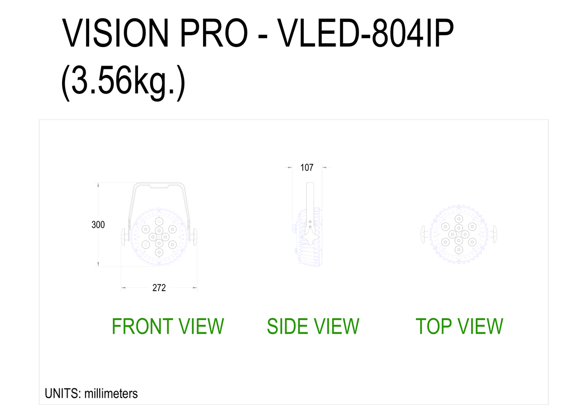Technical drawing for VLED-845IP