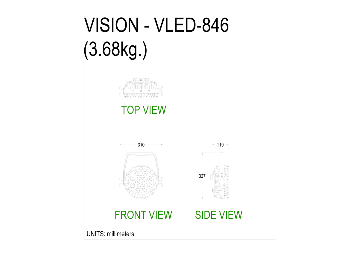 Technical drawing for VLED-846