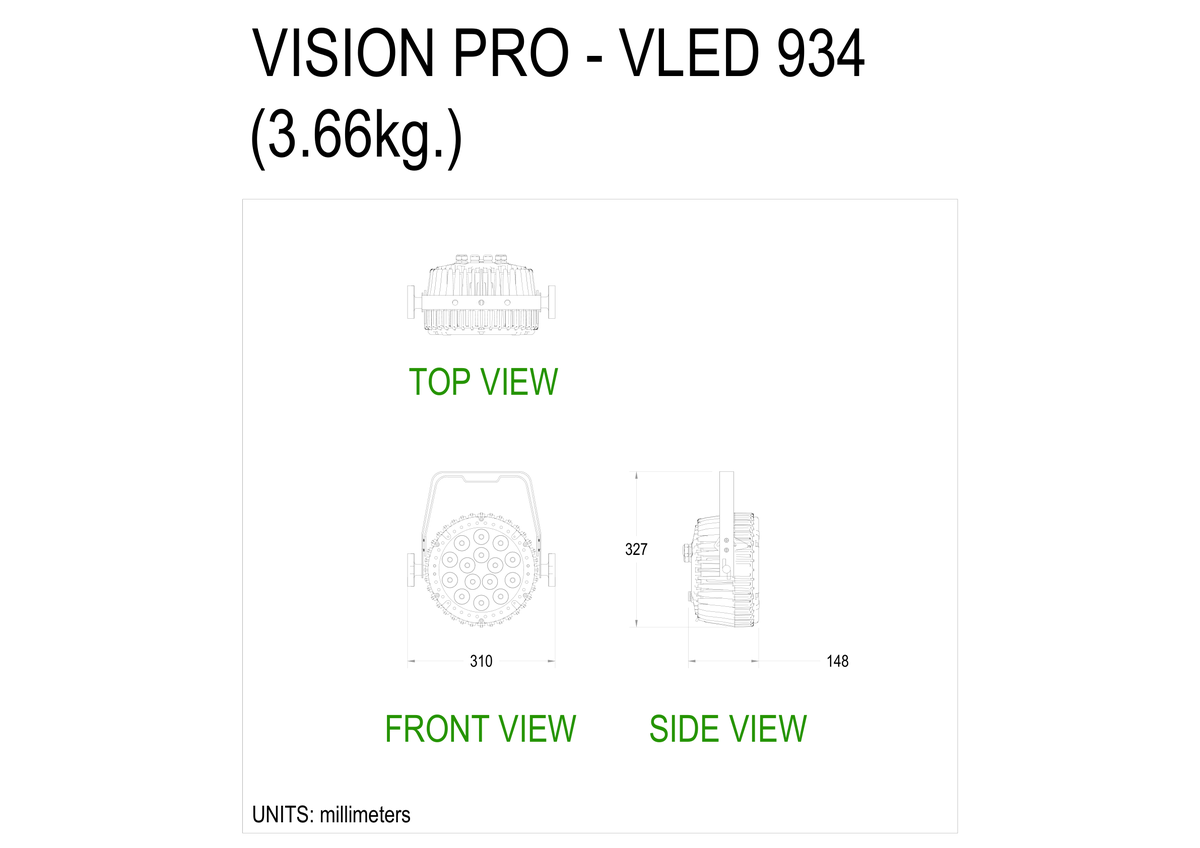 Technical drawing for VLED-934