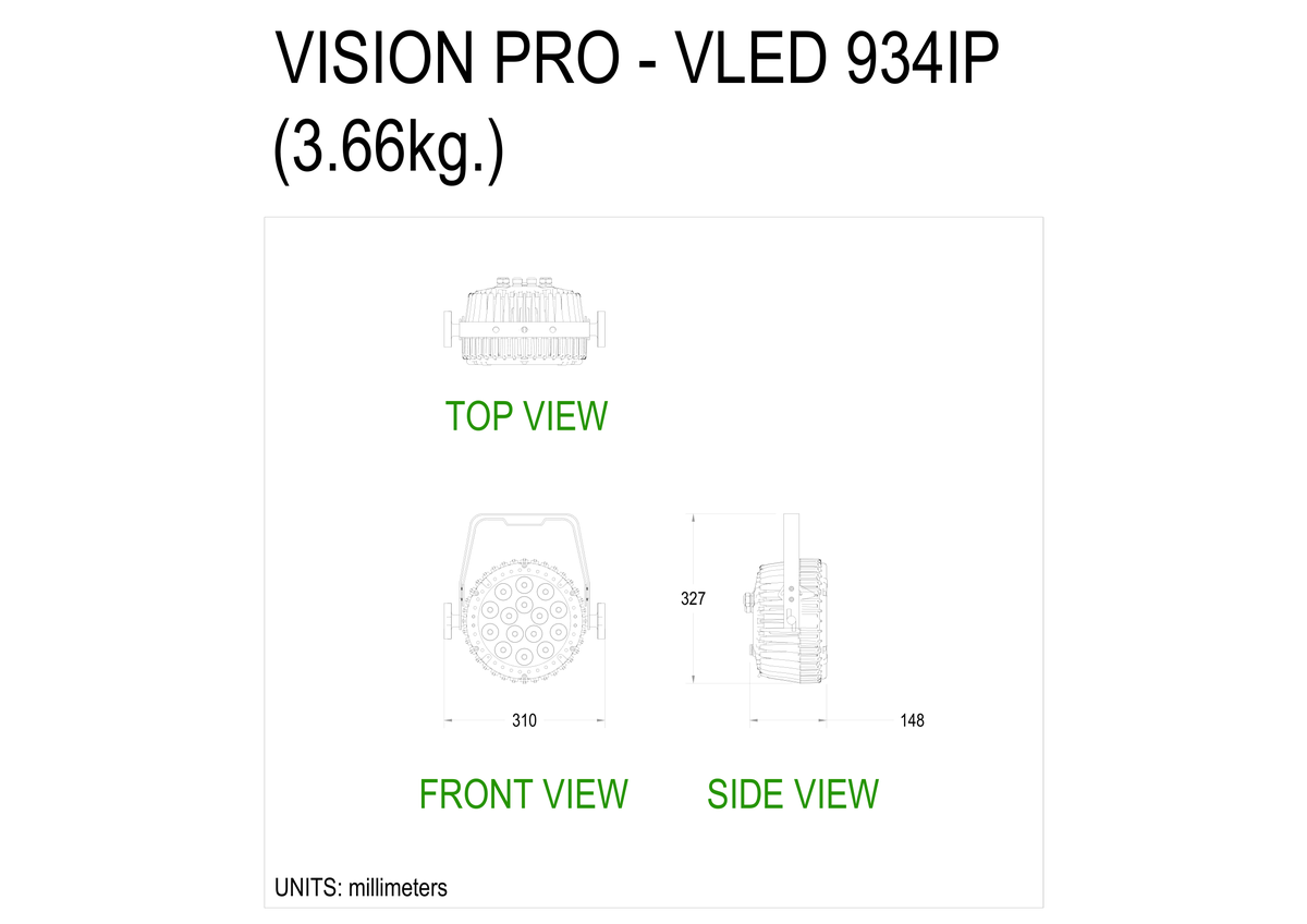 Technical drawing for VLED-934IP