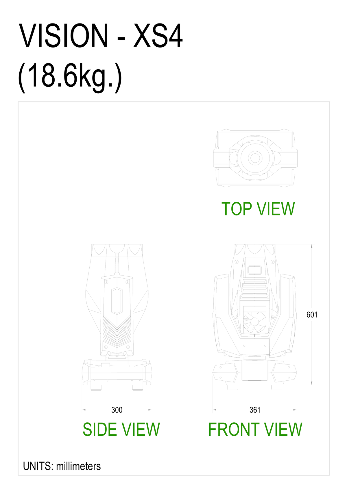 Technical drawing for XS4