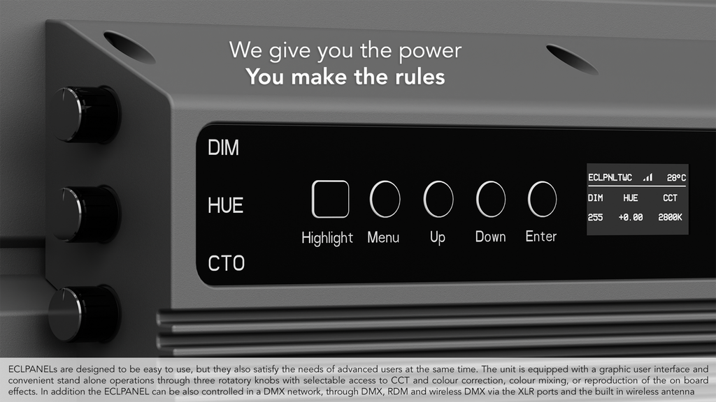 EclPanel TWCJr 370W Tunable White and colourful LED soft light with pixels and lighting effects (driven @ 220W)