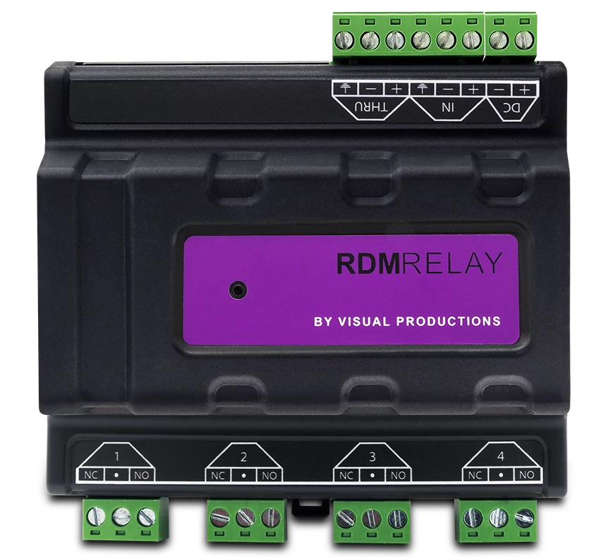 RdmRelay - DIN rail DMX RDM 4-Channel Relay